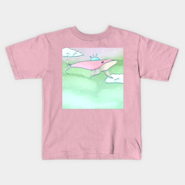 PINK WHALE Kids T-Shirt by aztunez